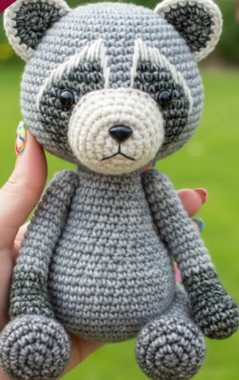 Free Intermediate crochet pattern: Raccoon Amigurumi Pattern - Easy to follow tutorial