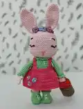Lady Bunny Amigurumi Pattern step 2 - assembly progress