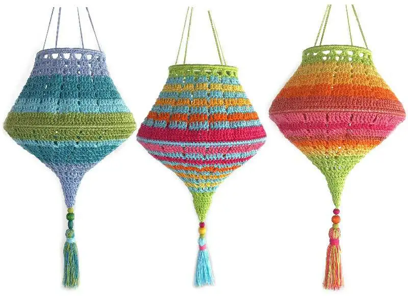 Free Intermediate crochet pattern: Boho Summer Lampion Pattern - Easy to follow tutorial