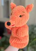 Fox Hand Puppet Amigurumi Pattern step 1 - construction progress