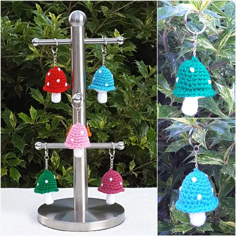 Free Beginner Friendly crochet pattern: Toadstool Keychain Amigurumi Pattern - Easy to follow tutorial