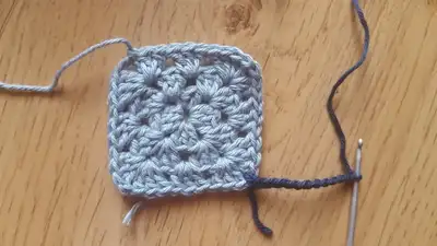 Color Block Square Crochet Coasters Pattern step 4 - final assembly and finishing