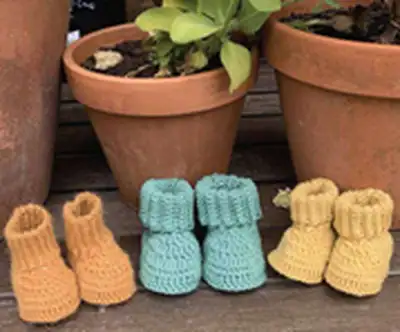 Classic Booties Pattern step 1 - construction progress