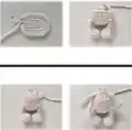 Baby Doll and Accessories Amigurumi Pattern step 2 - assembly progress