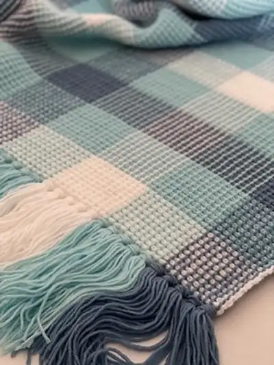 Gingham Blanket Pattern step 2 - assembly progress