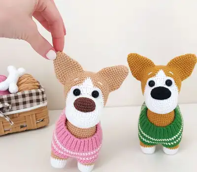 Puppy Corgi Amigurumi Pattern step 1 - construction progress