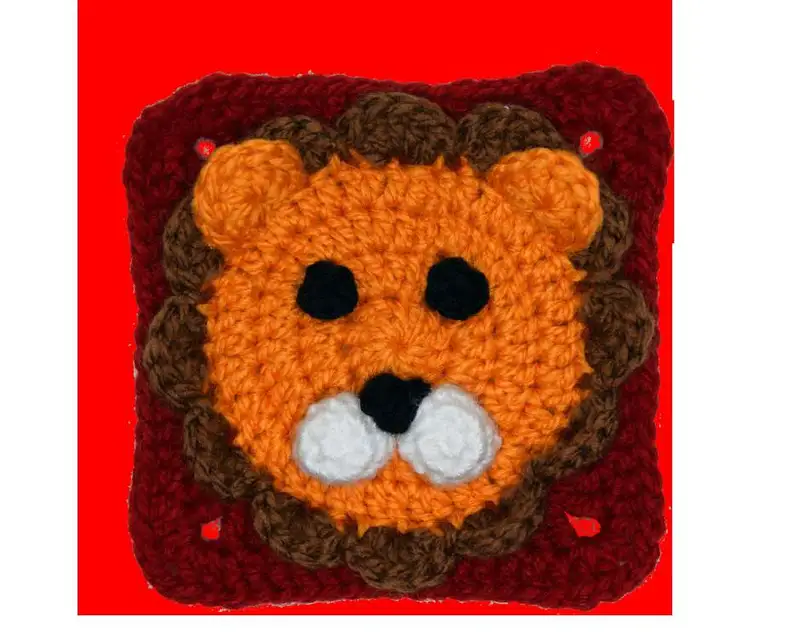 Free Intermediate crochet pattern: Lion Granny Square Pattern - Easy to follow tutorial