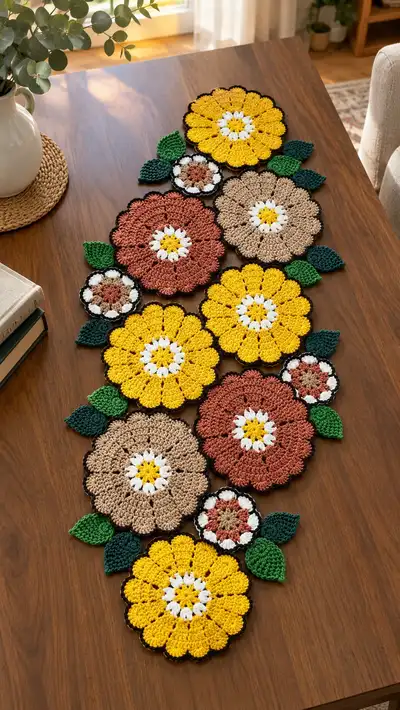Vintage Floral Table Runner Pattern step 1 - construction progress