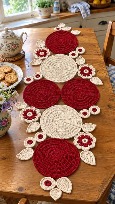 Scandinavian Inspired Floral Table Runner Pattern step 1 - construction progress