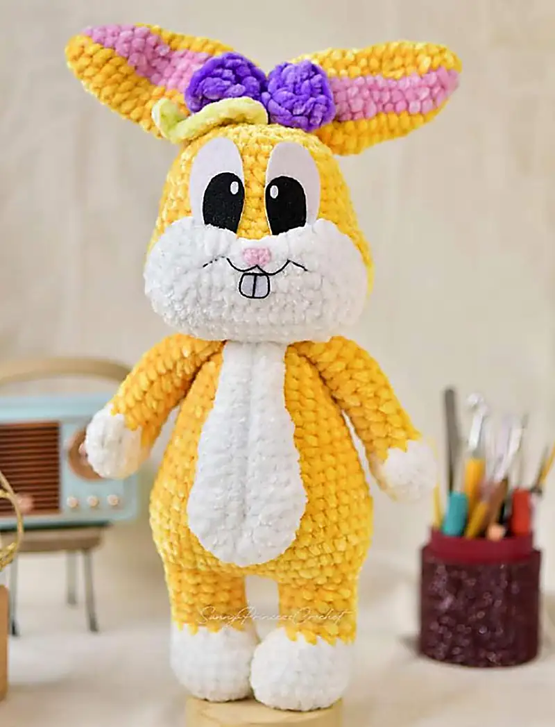 Free Intermediate crochet pattern: Adorable Easter Bunny Amigurumi Pattern - Easy to follow tutorial