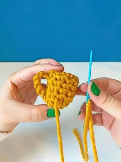 Tofi the Mushroom Amigurumi Pattern step 3 - details and accessories