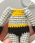 Mini Batman Amigurumi Pattern step 3 - details and accessories