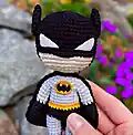 Mini Batman Amigurumi Pattern step 1 - construction progress