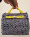 Giada Crochet Bag Pattern step 2 - assembly progress