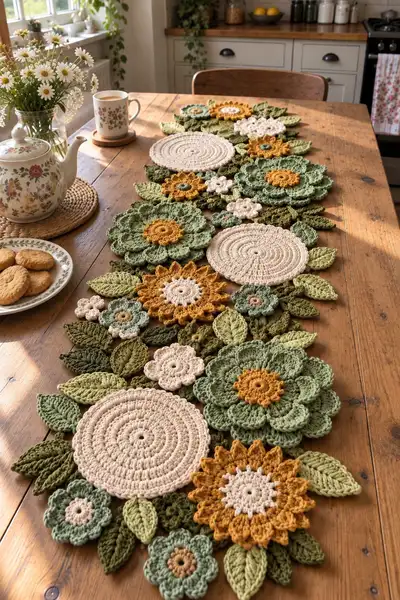 Floral Table Runner Motif Set Pattern step 1 - construction progress