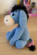 Cute Eeyore Donkey Amigurumi Pattern step 2 - assembly progress
