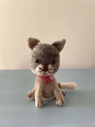 Cute Cat Amigurumi Pattern step 1 - construction progress