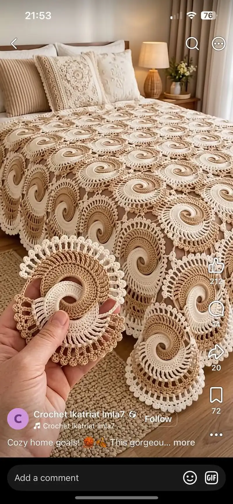 Free crochet pattern: Spiral Lace Bedspread Pattern - Advanced level tutorial