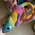 Clyde the Chameleon Amigurumi Pattern step 3 - details and accessories