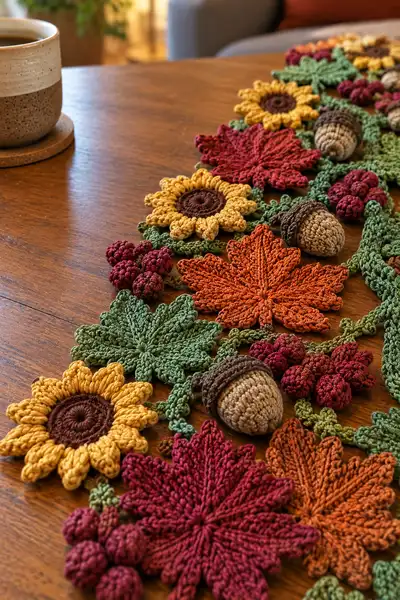 Autumn Harvest Tree Table Centerpiece Pattern step 2 - assembly progress