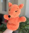 Fox Hand Puppet Amigurumi Pattern step 2 - assembly progress