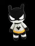 Mini Batman Amigurumi Pattern step 2 - assembly progress