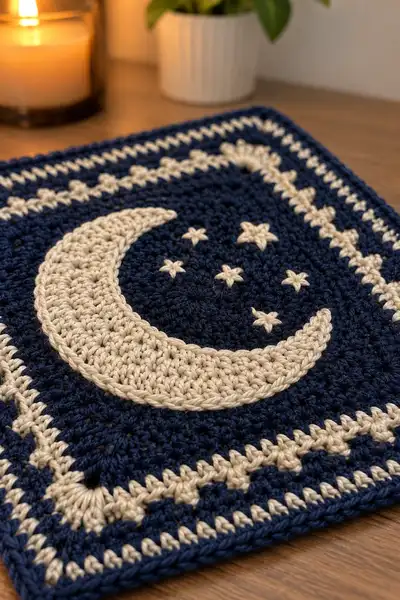 Night Sky Magic Bedspread Pattern step 3 - details and accessories