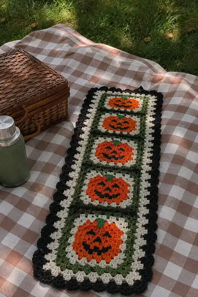 Halloween Cool Table Runner Pattern step 1 - construction progress