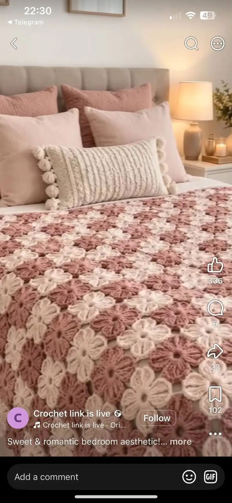 Dusty Rose Bedspread Pattern crochet pattern - detailed view of completed project