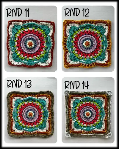 Pinwheel Square Pattern step 2 - assembly progress