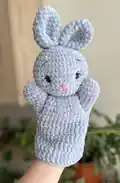 Bunny Hand Puppet Amigurumi Pattern step 1 - construction progress