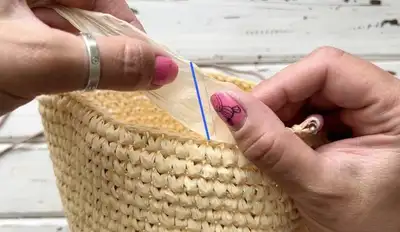 Leopard tote Pattern step 2 - assembly progress
