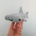 Hammerhead Shark Friend Amigurumi Pattern step 1 - construction progress