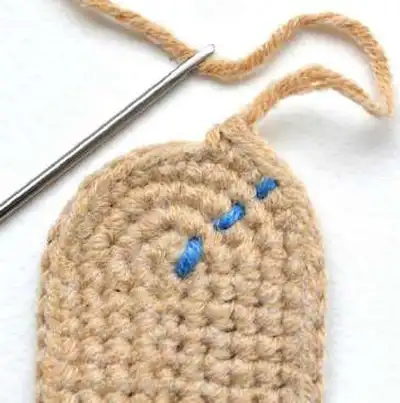 DOLL ELIZA Amigurumi Pattern step 2 - assembly progress
