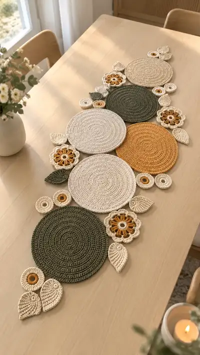 Roses Table Runner Pattern step 1 - construction progress