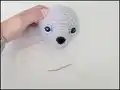 Mini Seal Amigurumi Pattern step 2 - assembly progress