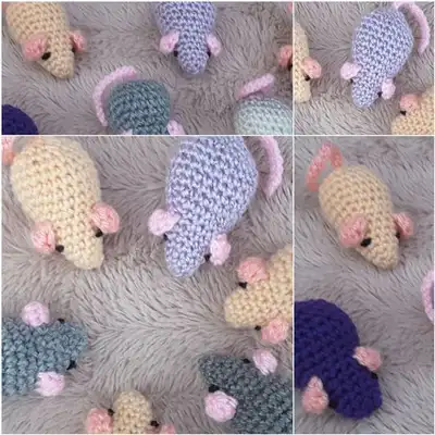 Sugar Mice Amigurumi Pattern step 3 - details and accessories