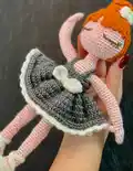 Ballerina Doll Amigurumi Pattern step 1 - construction progress