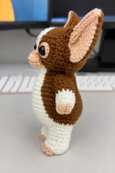 Gizmo Inspired Cute Creature Amigurumi Pattern step 2 - assembly progress