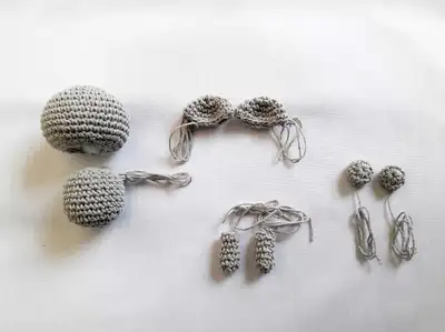 Koala Amigurumi Pattern step 2 - assembly progress