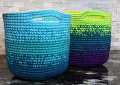 Cutie Utility Basket Pattern step 2 - assembly progress