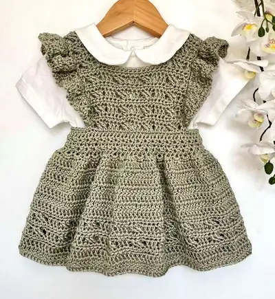 Baby Girls Ruffle Dress Pattern step 1 - construction progress
