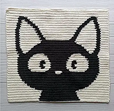 Black Cat Bag Crochet Pattern step 4 - final assembly and finishing