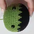 Mini Hulk Amigurumi Pattern step 2 - assembly progress