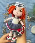 Sailor Girl Amigurumi Pattern step 1 - construction progress