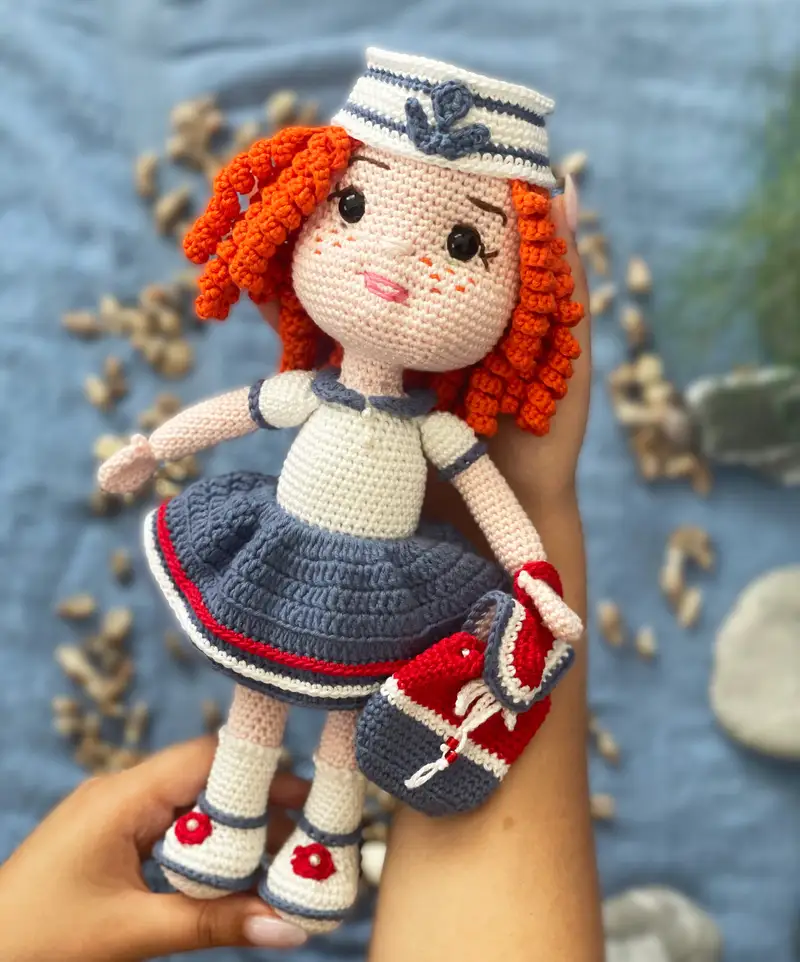 Free Intermediate crochet pattern: Sailor Girl Amigurumi Pattern - Easy to follow tutorial