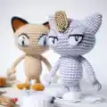 Meowth Amigurumi Pattern step 2 - assembly progress