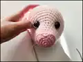 Millie the Melon Pig Amigurumi Pattern step 2 - assembly progress