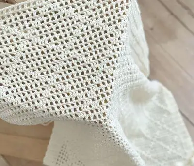Baby Summer Blanket Crochet Pattern step 2 - assembly progress