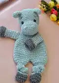 Hippo Lovey Amigurumi Pattern step 1 - construction progress